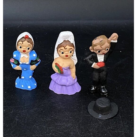 Other - Spanish Flamenco Dancer Matador Mud People Lot 3 Clay Terra Cotta Alborox #14